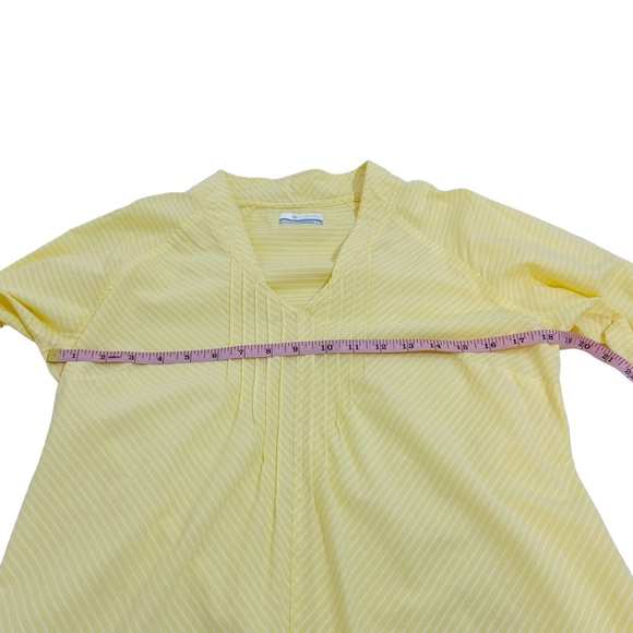 Columbia 3Q Sunrise Tunic Size Medium Yellow And White Stripes Long Sleeves - Picture 7 of 11